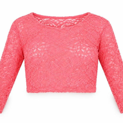 Stirling  Womens Pink Floral  Cropped T-Shirt Size M