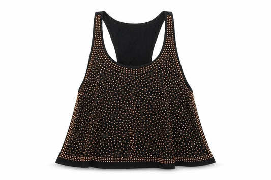 Front view of Stirling women’s black basic blouse, size XL