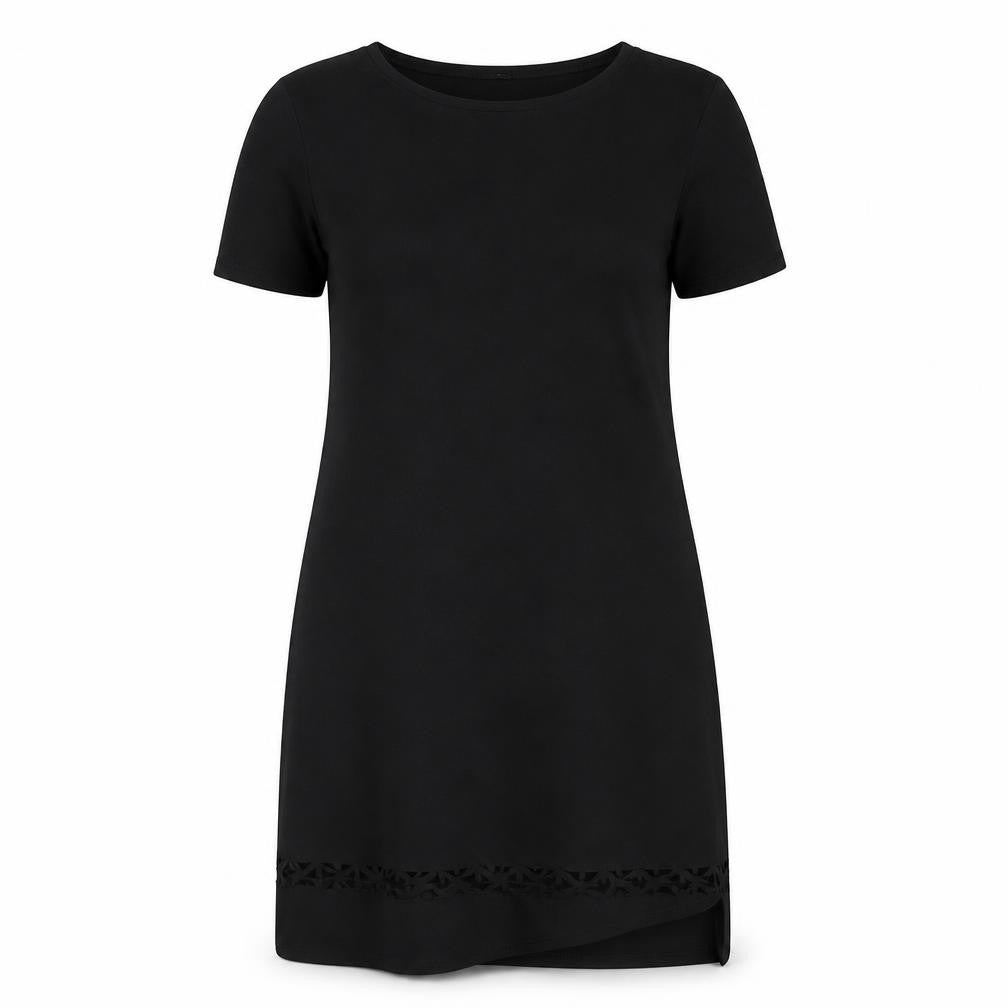 Front view of Boohoo women’s black a-line, size UK 12