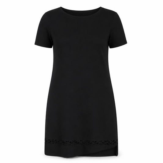 Front view of Boohoo women’s black a-line, size UK 12