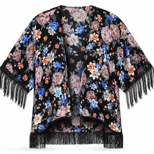 Select  Womens Black Floral  Cardigan Jumper Size 10