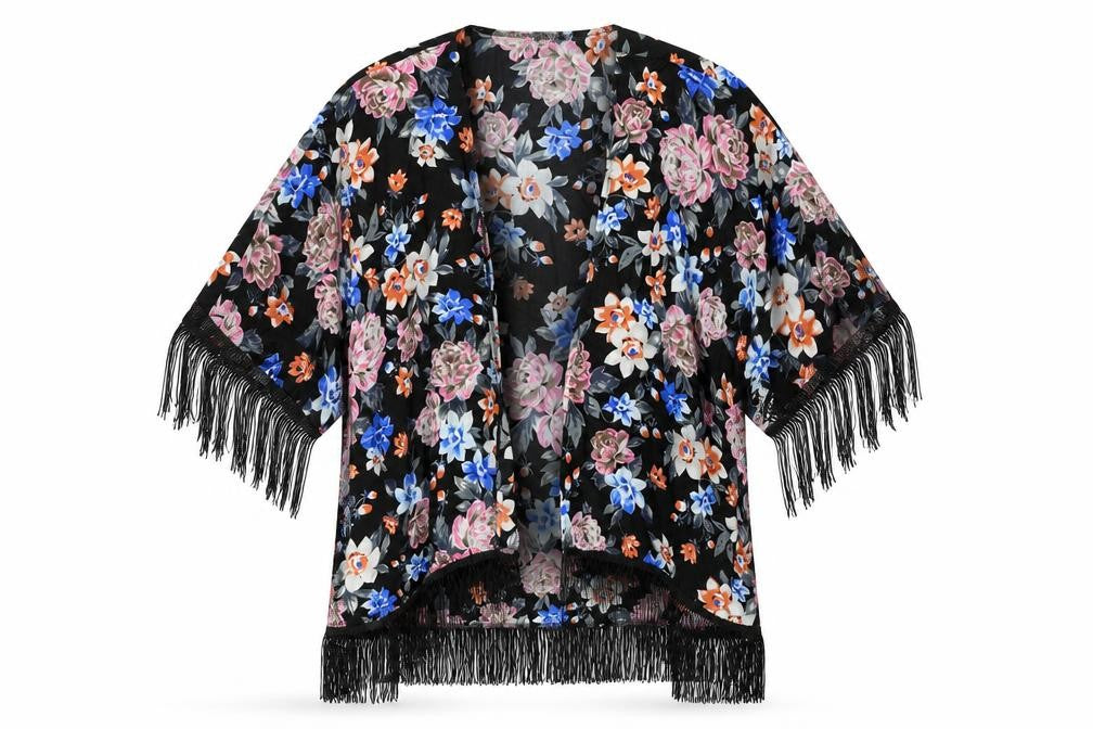 Select  Womens Black Floral  Cardigan Jumper Size 10