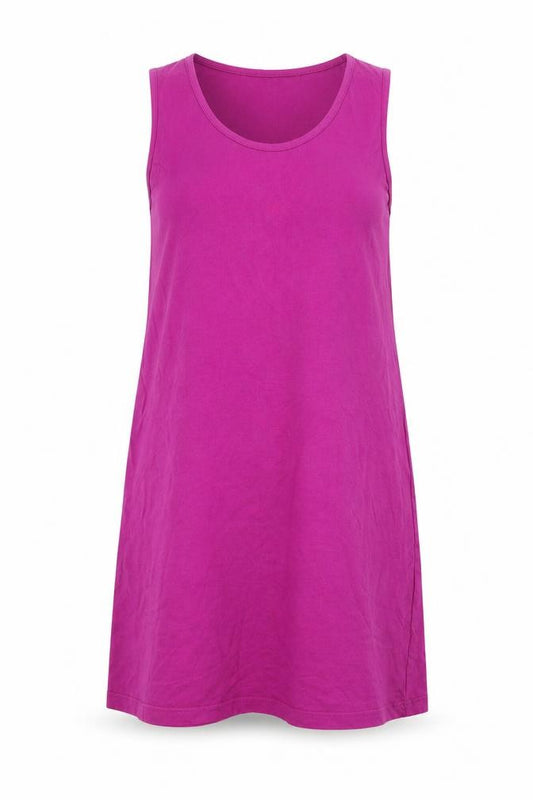 Front view of my basic women’s pink a-line, size UK 40