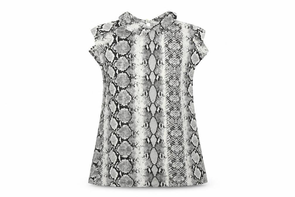 Boohoo Girls Black Animal Print  Basic T-Shirt Size 5-6 Years
