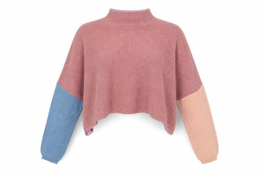 Front view of PRETTYLITTLETHING women’s multicoloured jumper, size UK 8