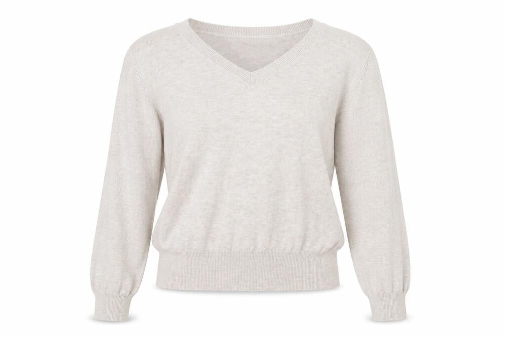 Front view of H&M women’s beige jumper, size M