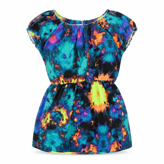 Front view of Carbon Pink women’s multicoloured geometric basic blouse, size UK 10