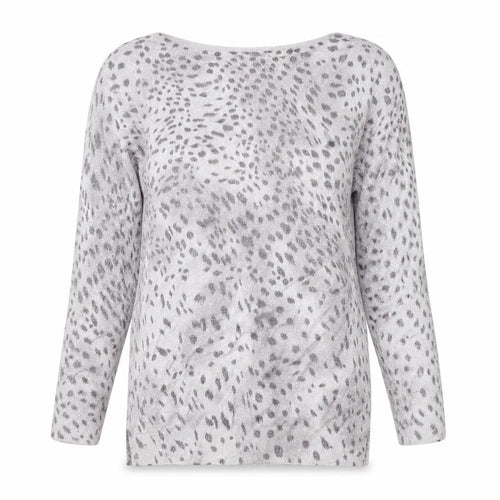 Oasis Womens Grey Animal Print  Pullover Jumper Size XS