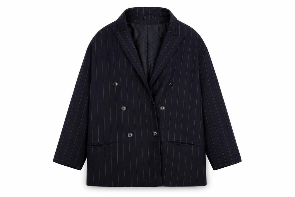 Debenhams Womens Blue Striped  Jacket Blazer Size 14