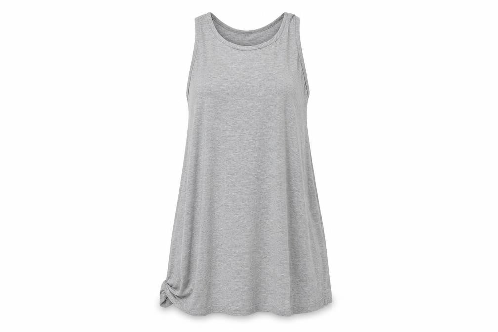 Front view of H&M women’s grey tunic tank, size S