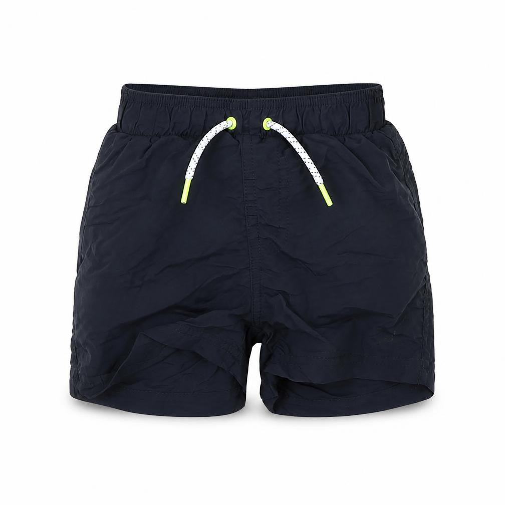 Front view of Tu boys’ blue sweat shorts, size 3, years