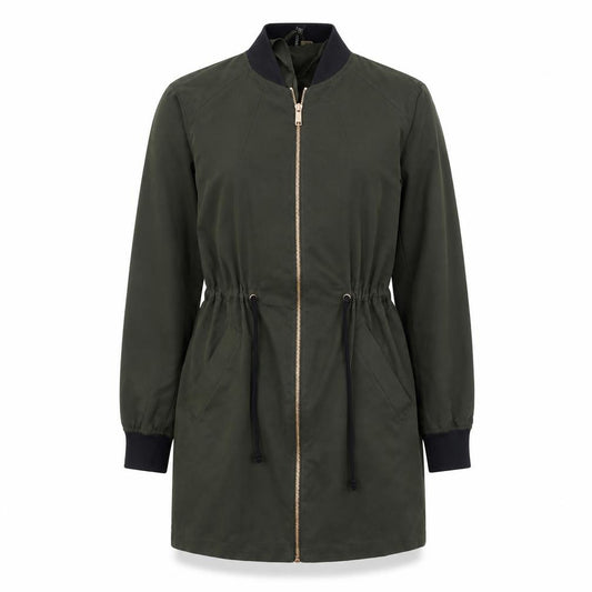 Front view of Divided women’s green jacket, size UK 12