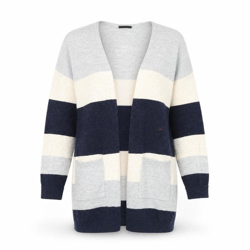 Wallis Womens Blue Striped  Cardigan Jumper Size M