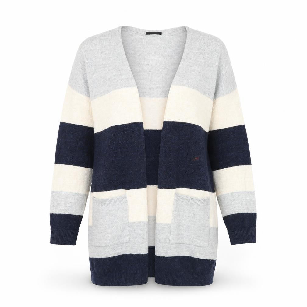 Wallis Womens Blue Striped  Cardigan Jumper Size M
