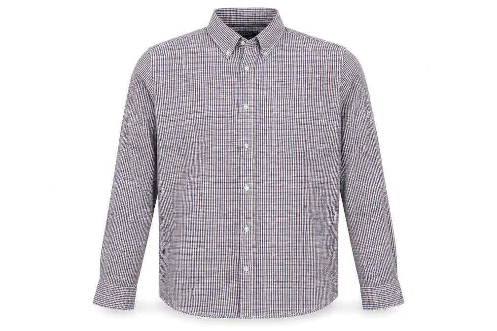 Maine New England Mens Blue Check   Button-Up Size M
