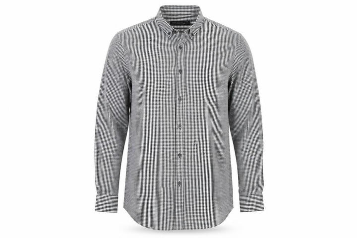 French Connection Mens Black Check Button-Up Size L