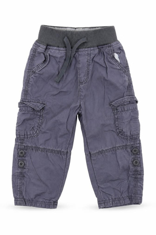 Front view of George Baby Grey Cargo Trousers, size 9-12, Months