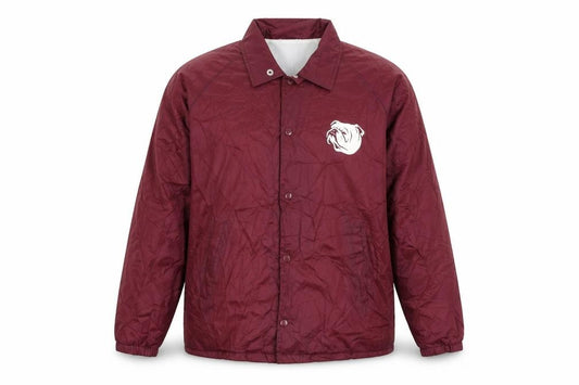Front view of Indcsn men’s red jacket, size M