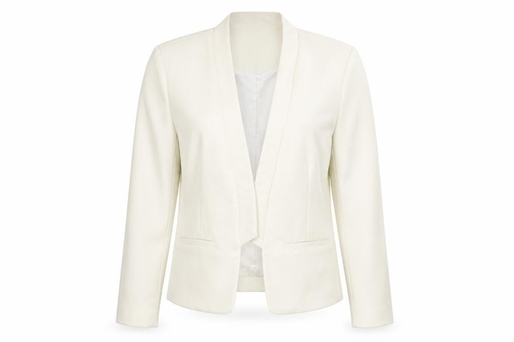 Front view of Glamorous women’s ivory jacket blazer, size UK 14