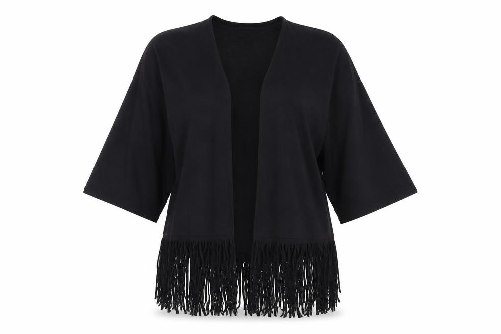 Front view of Stradivarius women’s black cardigan jumper, size M