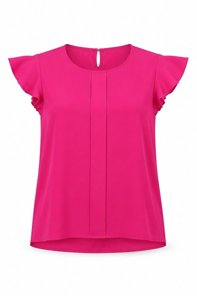 Front view of Absolutely & faith women’s pink basic blouse, size XL
