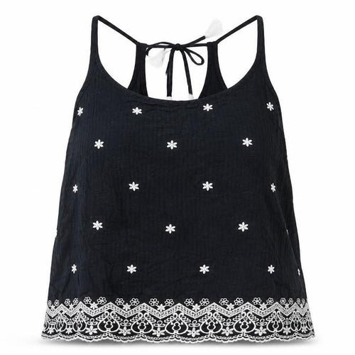 Preworn Womens Black   Camisole Blouse Size S  - Embroidered