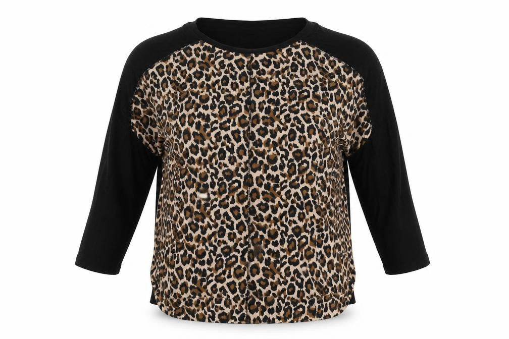 Front view of F&F women’s multicoloured animal print basic blouse, size UK 8