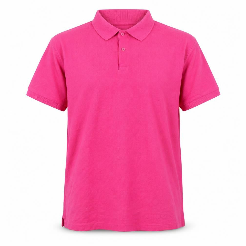 Front view of Primark men’s pink polo, size XL