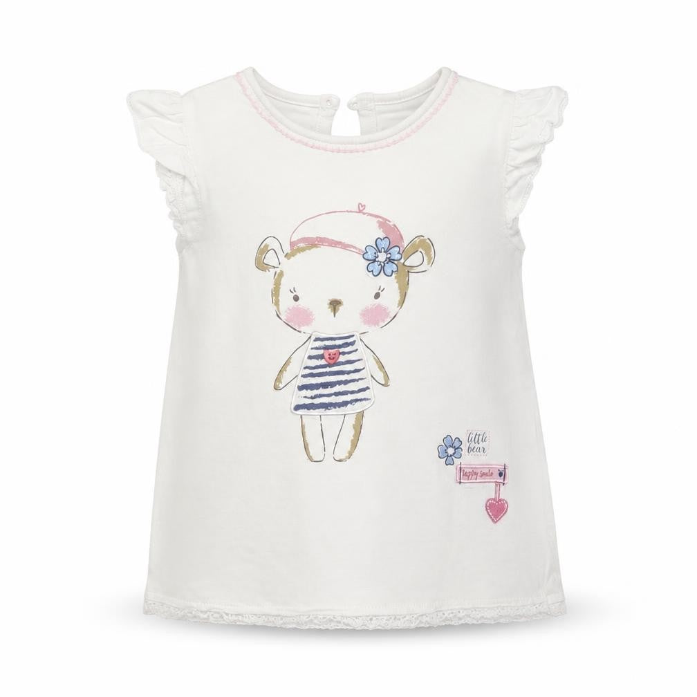 Front view of George Baby White Basic T-Shirt, size 9-12, Months