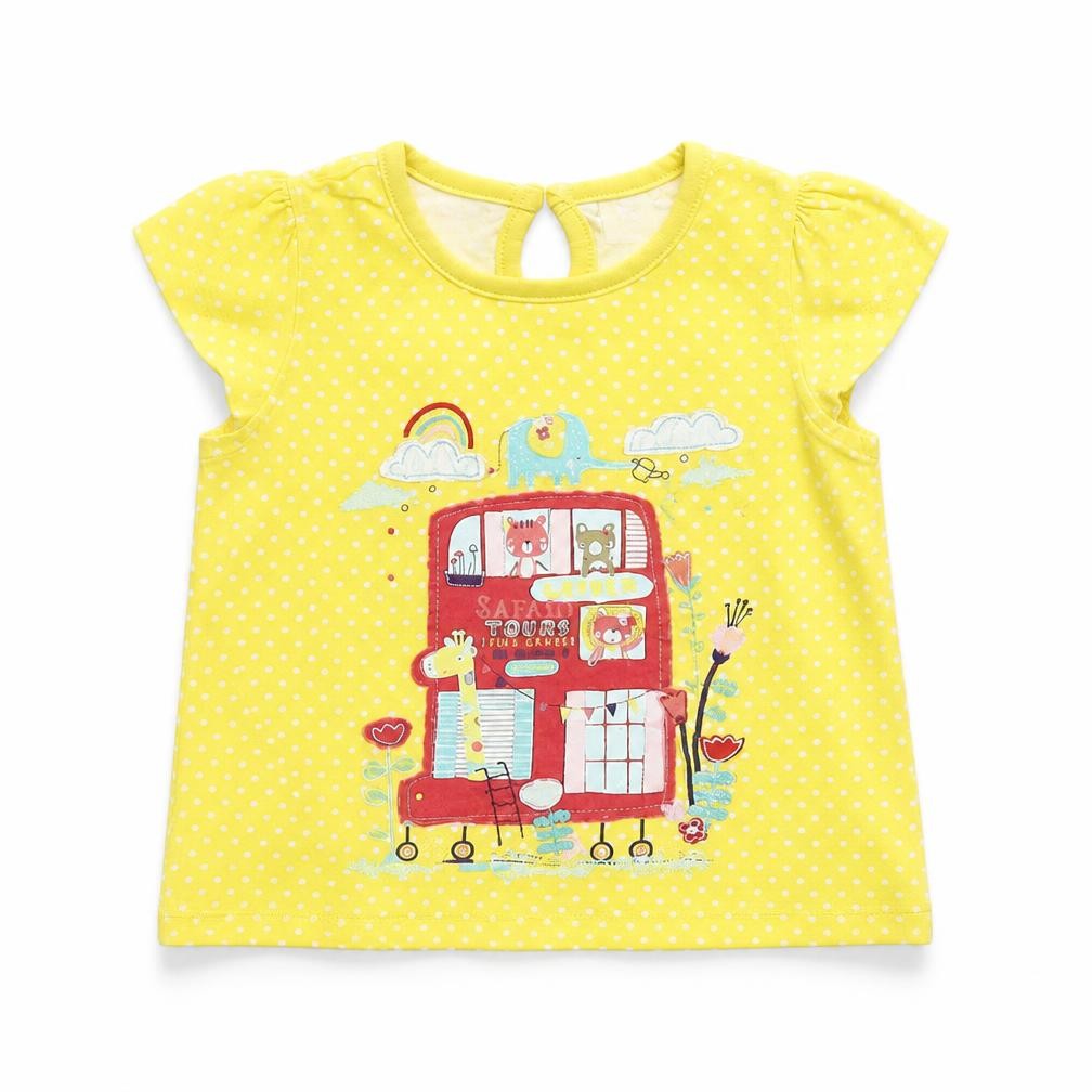 Front view of Tu Baby Yellow Basic T-Shirt, size 9-12, Months