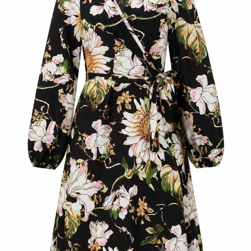 SheIn Womens Black Floral  A-Line  Size XS
