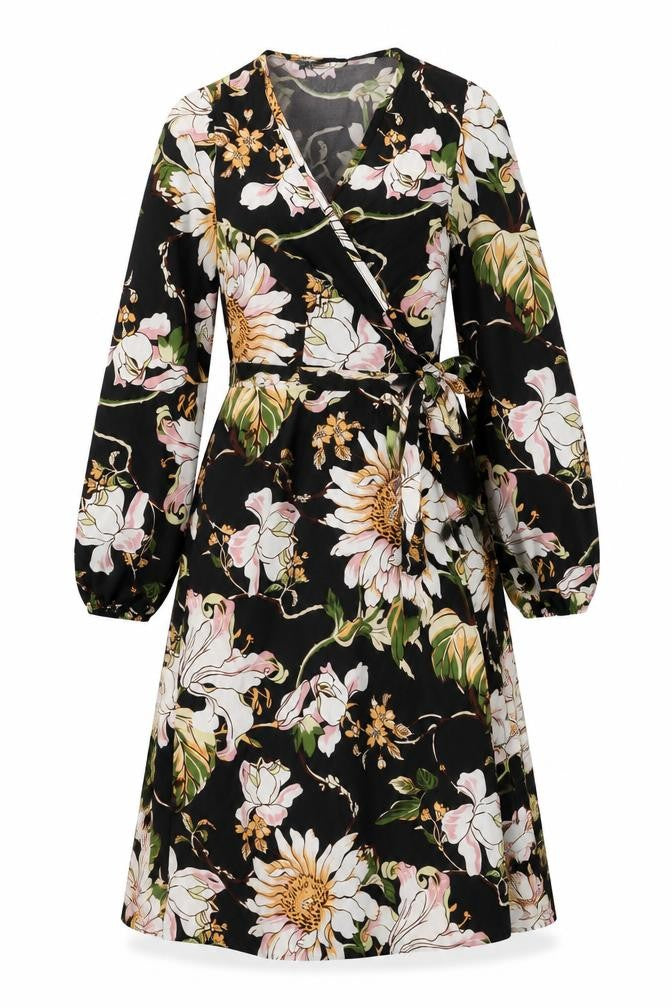 SheIn Womens Black Floral  A-Line  Size XS