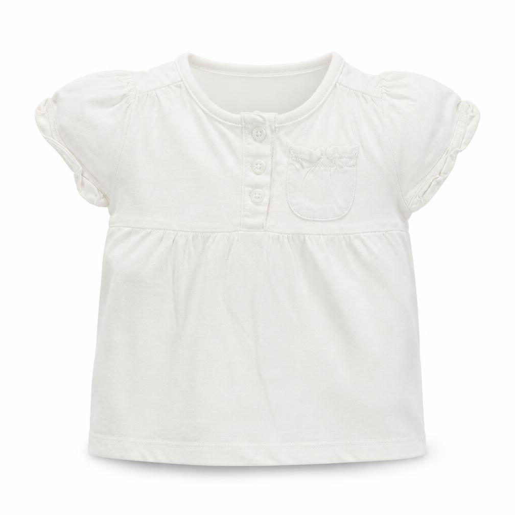 Front view of Tu Baby White Basic T-Shirt, size 6-9, Months