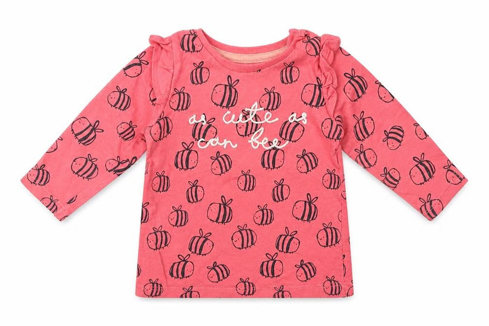 F&F Girls Pink   Basic T-Shirt Size 0-3 Months