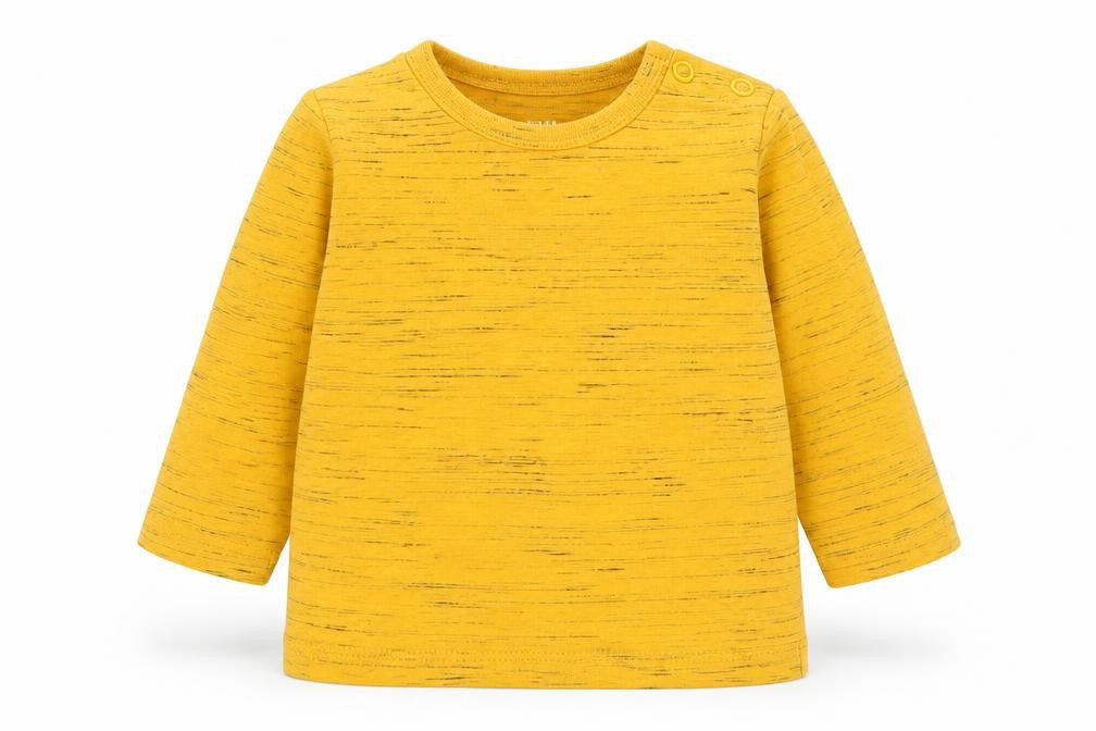 Front view of F&F Baby Yellow Basic T-Shirt, size 3-6, Months
