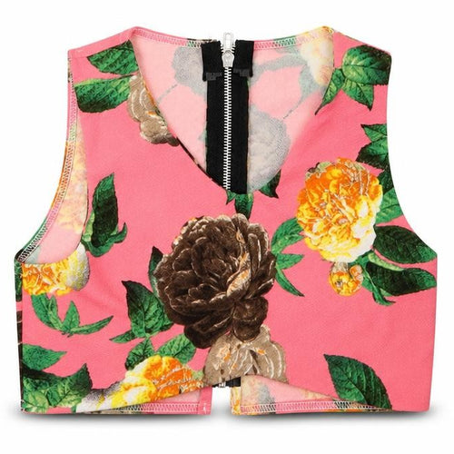 dolls Womens Pink Floral  Cropped Tank Size M
