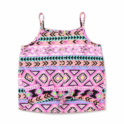 Primark Girls Pink Argyle/Diamond  Cropped Blouse Size 10 Years
