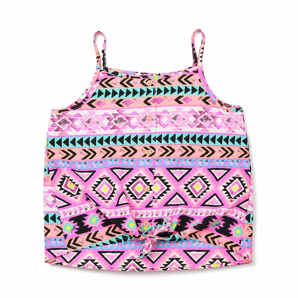 Primark Girls Pink Argyle/Diamond  Cropped Blouse Size 10 Years