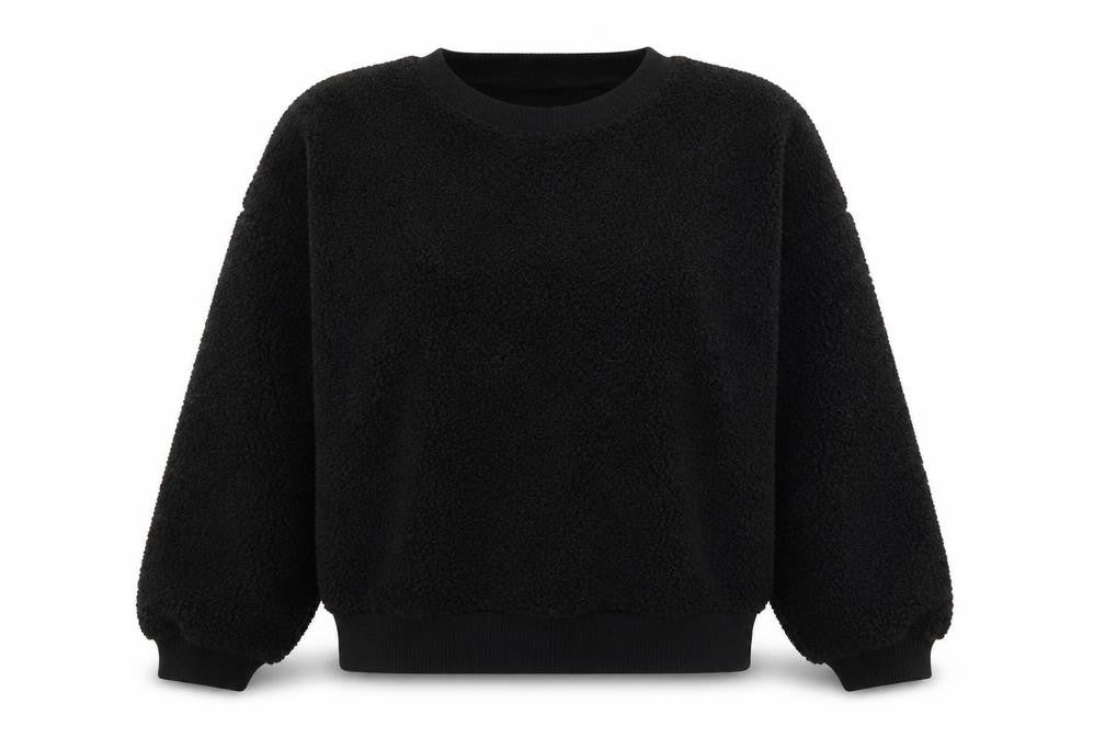 Front view of Mango women’s black henley jumper, size S