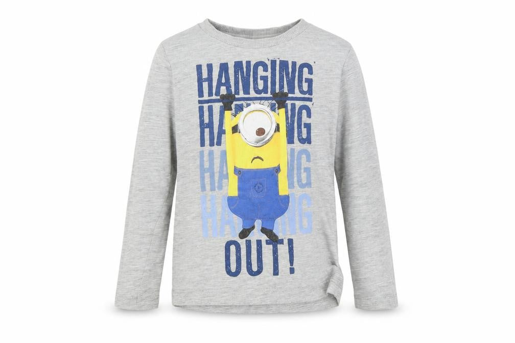 Minion made Boys Grey   Basic T-Shirt Size 3-4 Years  - minions, despicable me