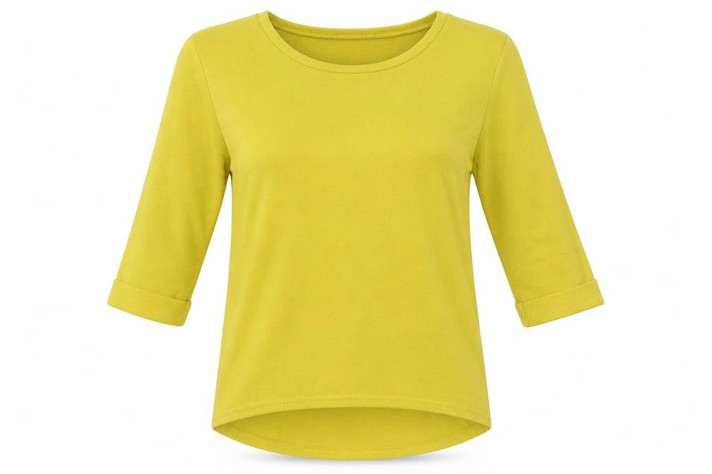 Front view of New Look women’s yellow jumper, size UK 8