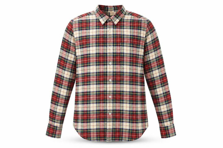 Topman Mens Red Plaid   Button-Up Size M