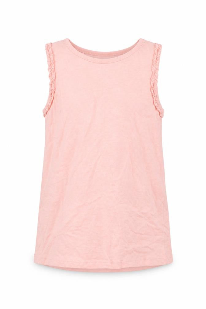 Front view of George girls’ pink basic t-shirt, size 7-8, years