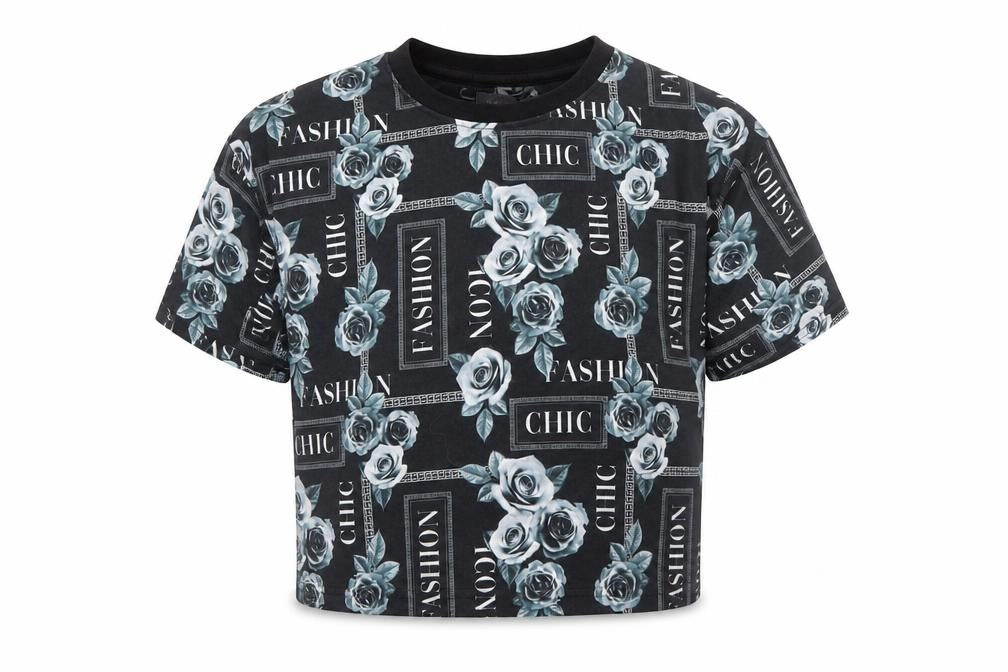 Studio Girls Black Geometric Jersey Basic T-Shirt Size 10-11 Years  - Chic Fashion