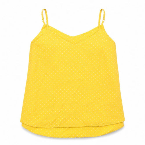George Womens Yellow Polka Dot  Camisole Blouse Size 10