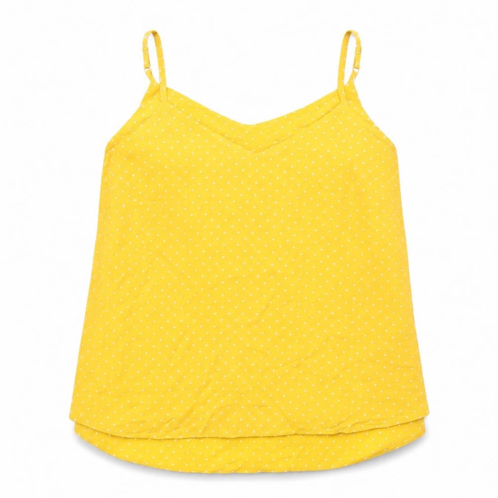 George Womens Yellow Polka Dot  Camisole Blouse Size 10
