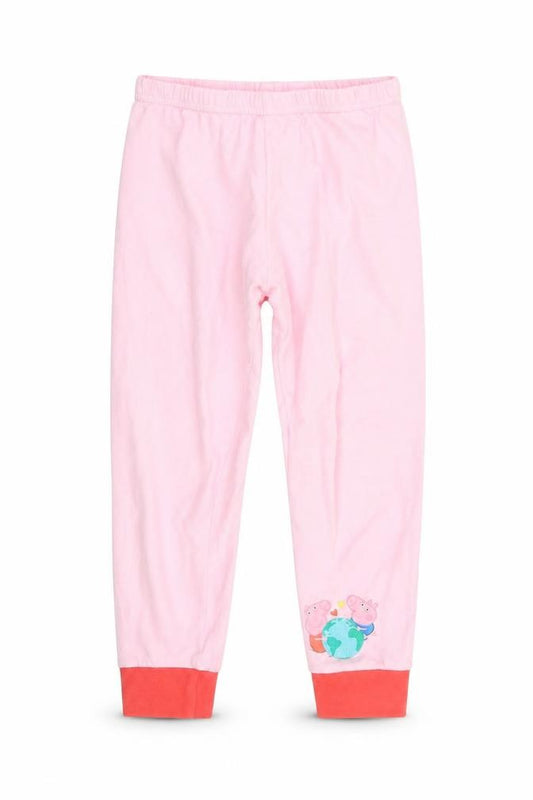 Front view of Mothercare girls’ pink jogger trousers, size 5-6, years - waist 14in