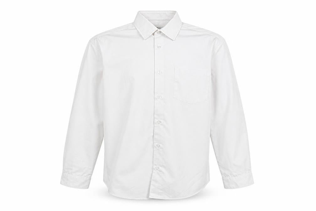 Front view of George boys’ white basic button-up, size 13-14, years