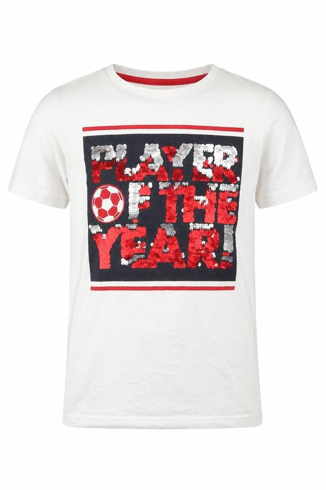 F&F Boys White   Basic T-Shirt Size 8-9 Years  - Player of the Year !