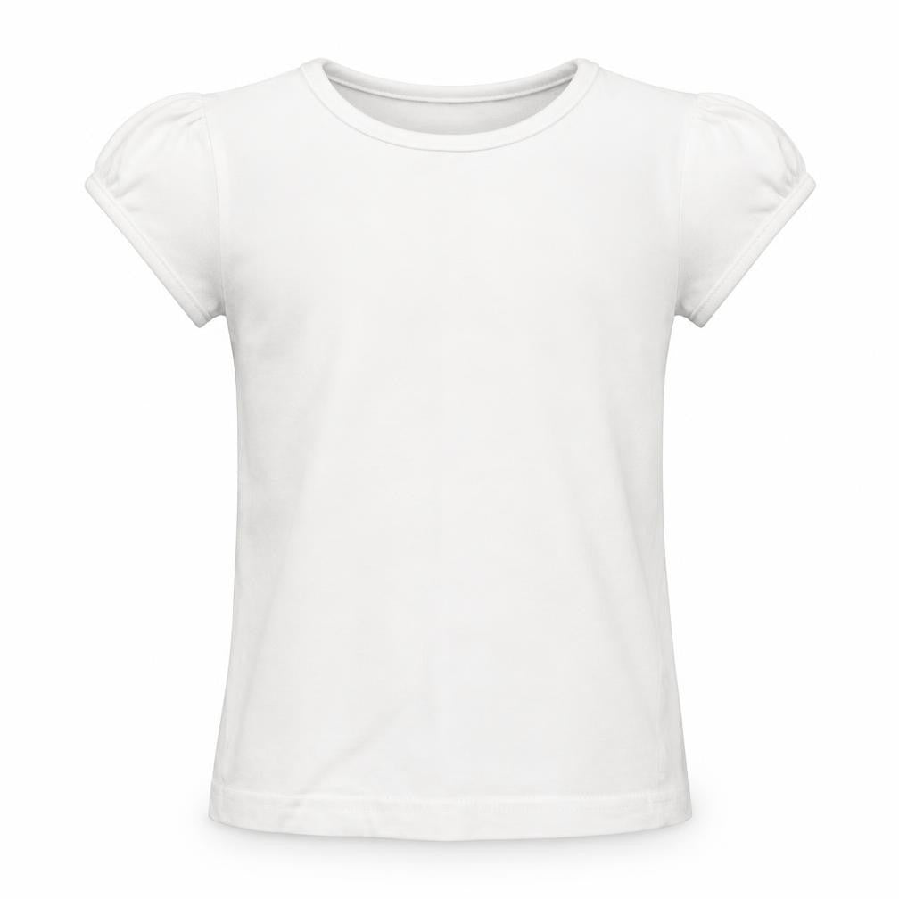 Front view of Next girls’ ivory basic t-shirt, size 7, years